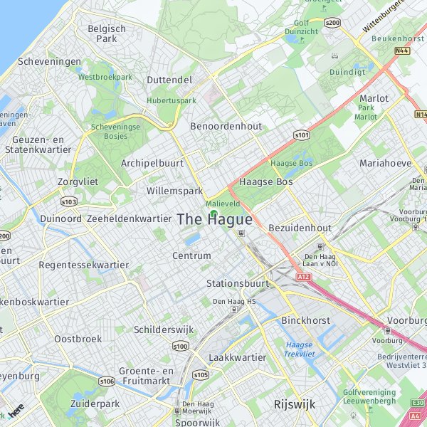 HERE Map of The Hague, Netherlands